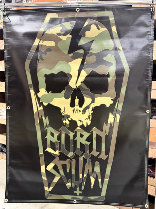 CAMO SKULL COFFIN BANNER