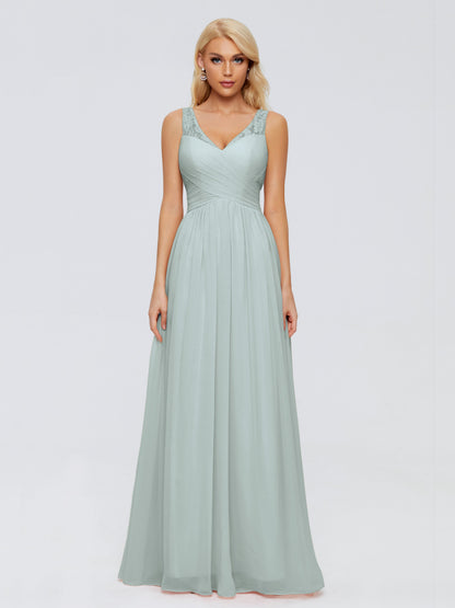 Kayla Straps Lace Chiffon Bridesmaid Dresses