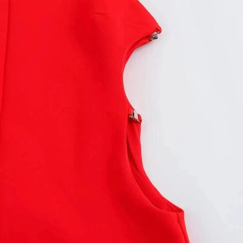 Mabel Love Co Scarlet Cut-Out Mini Dress