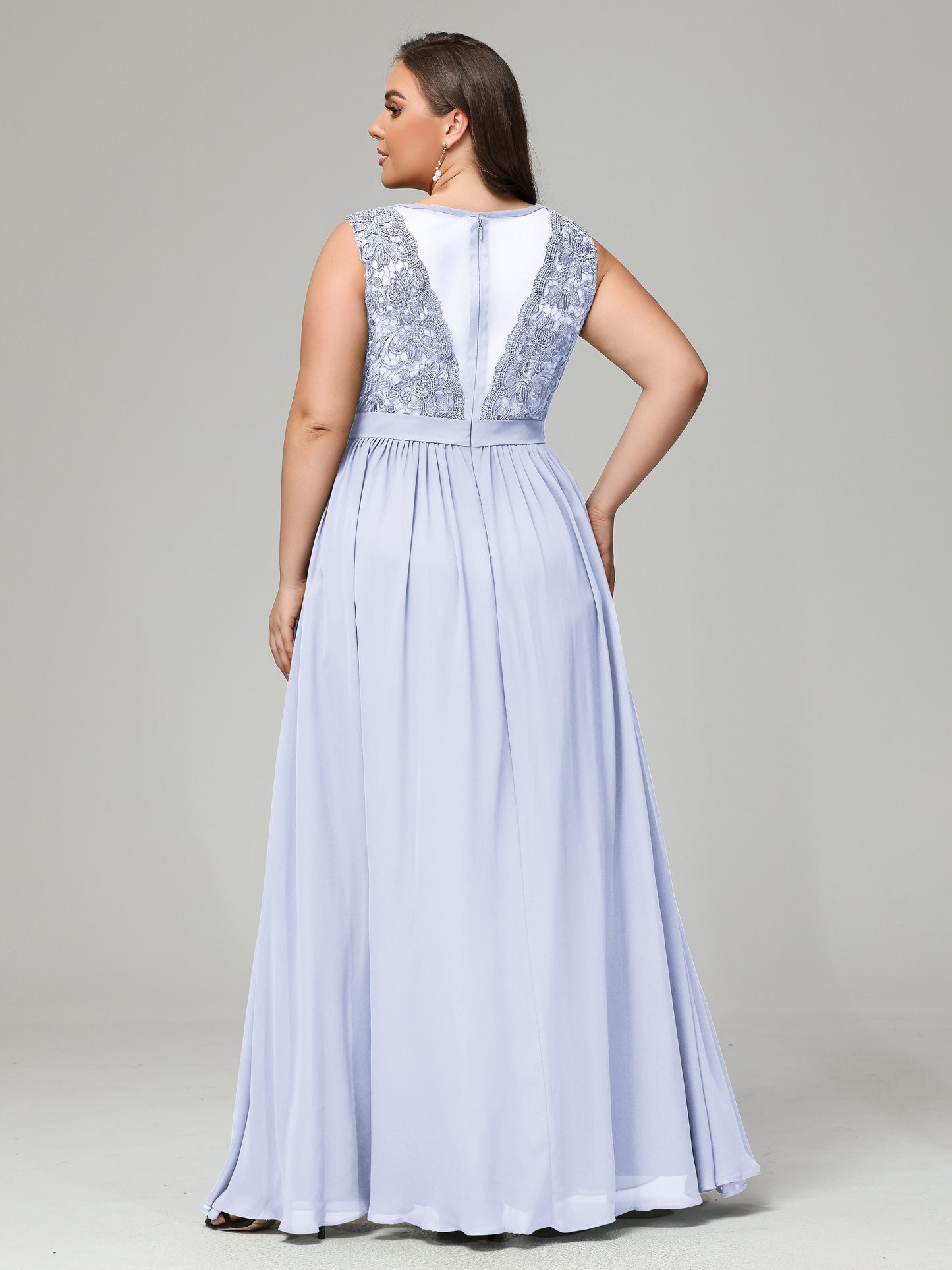 A-Line Bateau Plus Size Chiffon Bridesmaid Dresses