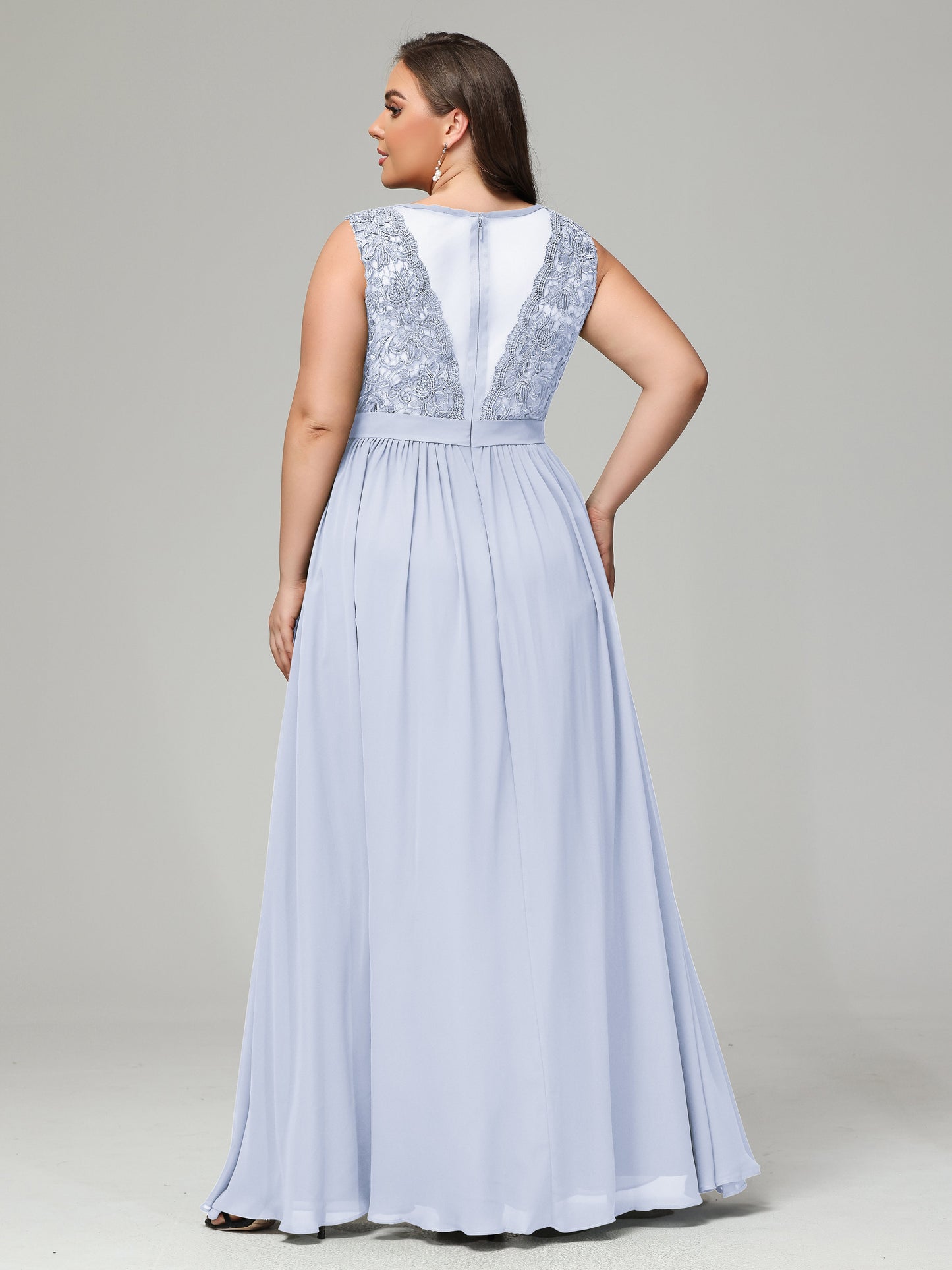 A-Line Bateau Plus Size Chiffon Bridesmaid Dresses