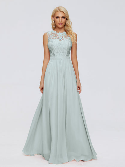 Melody A-Line Bateau Chiffon Bridesmaid Dresses