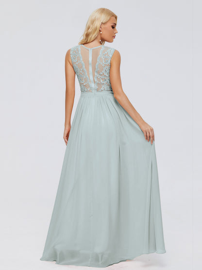 Melody A-Line Bateau Chiffon Bridesmaid Dresses