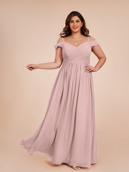 Mia A-line Off The Shoulder Plus Size Bridesmaid Dress