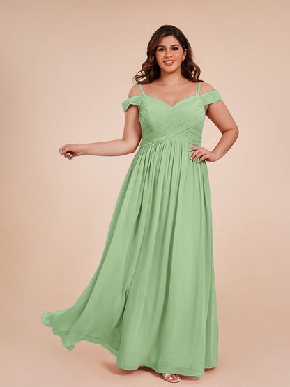 Mia A-line Off The Shoulder Plus Size Bridesmaid Dress