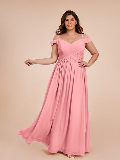 Mia A-line Off The Shoulder Plus Size Bridesmaid Dress