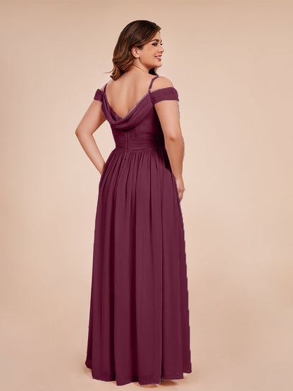 Mia A-line Off The Shoulder Plus Size Bridesmaid Dress
