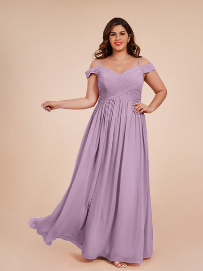 Mia A-line Off The Shoulder Plus Size Bridesmaid Dress