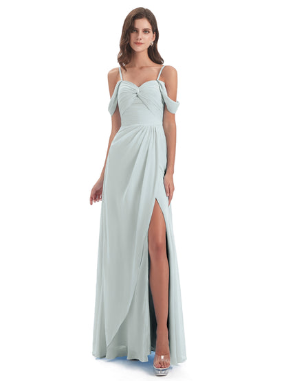 Olivia Off The Shoulder Spaghetti Straps Chiffon Bridesmaid Dresses