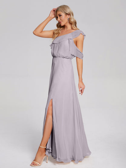 Paislee One Shoulder Ruffles Chiffon Bridesmaid Dress
