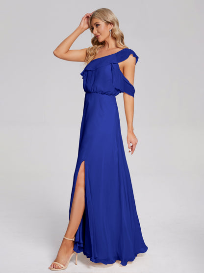 Paislee One Shoulder Ruffles Chiffon Bridesmaid Dress