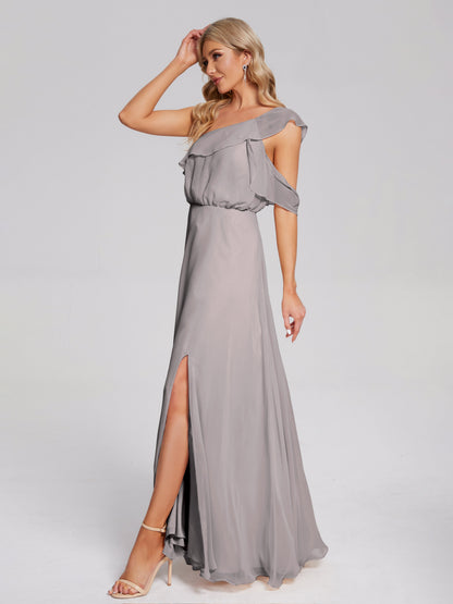 Paislee One Shoulder Ruffles Chiffon Bridesmaid Dress