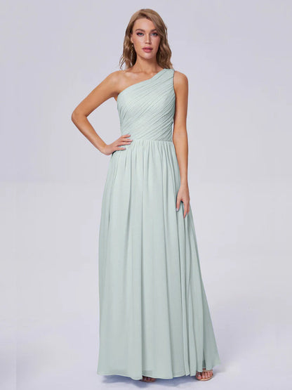 Paige Inexpensive One Shoulder Chiffon Bridesmaid Dresses
