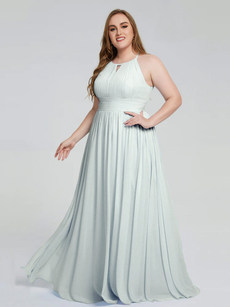 Payton Gorgeous Halter Plus Size Long Bridesmaid Dresses