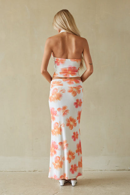 Shanti Floral Mesh Halter Top