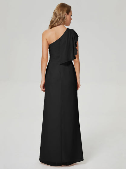 Samara Side Slit One Shoulder Chiffon Bridesmaid Dress