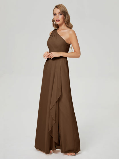 Samara Side Slit One Shoulder Chiffon Bridesmaid Dress