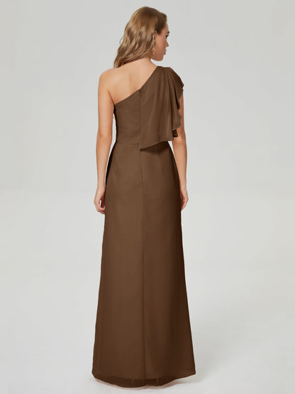 Samara Side Slit One Shoulder Chiffon Bridesmaid Dress