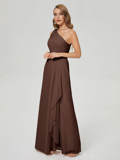 Samara Side Slit One Shoulder Chiffon Bridesmaid Dress