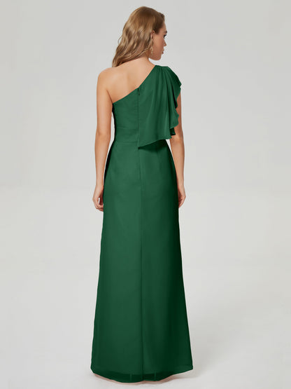 Samara Side Slit One Shoulder Chiffon Bridesmaid Dress