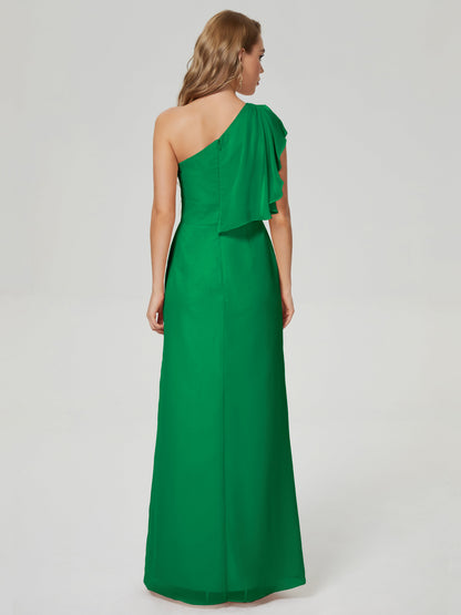 Samara Side Slit One Shoulder Chiffon Bridesmaid Dress