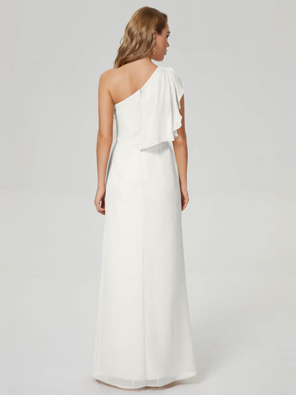 Samara Side Slit One Shoulder Chiffon Bridesmaid Dress