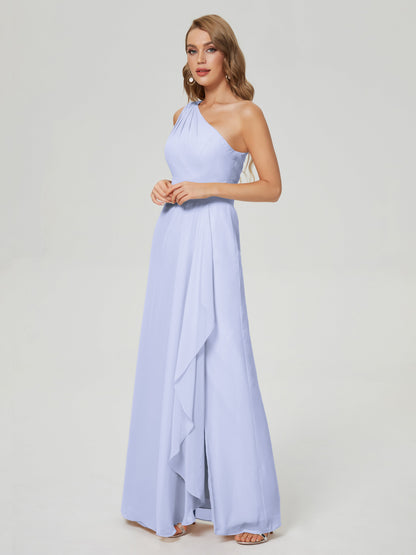 Samara Side Slit One Shoulder Chiffon Bridesmaid Dress