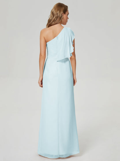 Samara Side Slit One Shoulder Chiffon Bridesmaid Dress