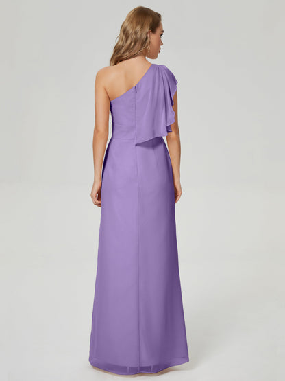 Samara Side Slit One Shoulder Chiffon Bridesmaid Dress