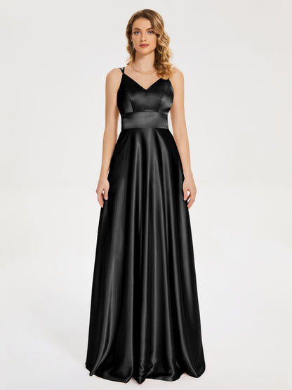 Briella Spaghetti Straps Soft Satin Bridesmaid Dress