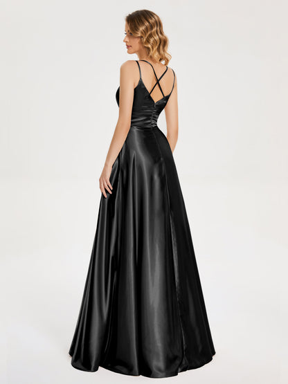 Briella Spaghetti Straps Soft Satin Bridesmaid Dress