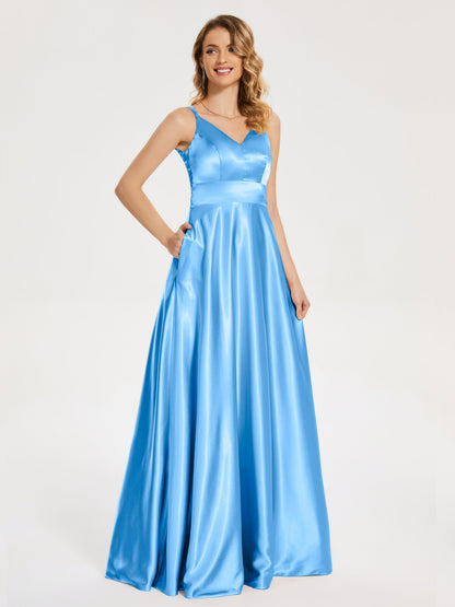 Briella Spaghetti Straps Soft Satin Bridesmaid Dress