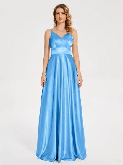 Briella Spaghetti Straps Soft Satin Bridesmaid Dress