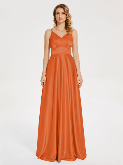 Briella Spaghetti Straps Soft Satin Bridesmaid Dress