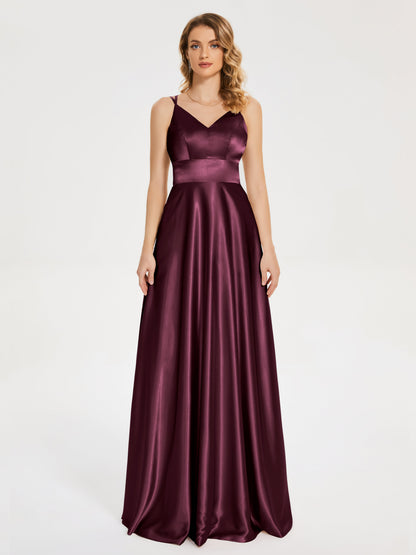 Briella Spaghetti Straps Soft Satin Bridesmaid Dress