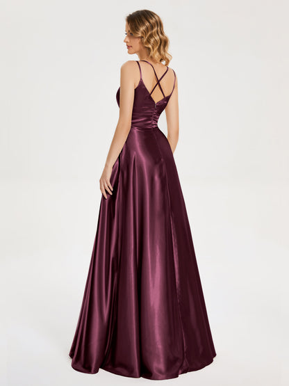 Briella Spaghetti Straps Soft Satin Bridesmaid Dress