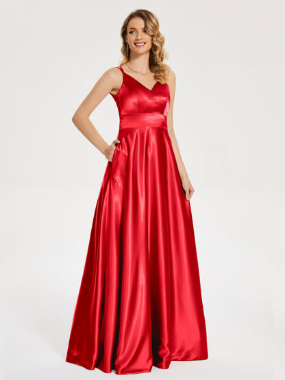Briella Spaghetti Straps Soft Satin Bridesmaid Dress