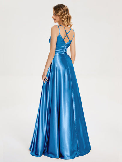 Briella Spaghetti Straps Soft Satin Bridesmaid Dress