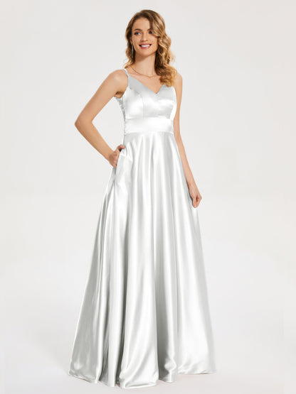 Briella Spaghetti Straps Soft Satin Bridesmaid Dress