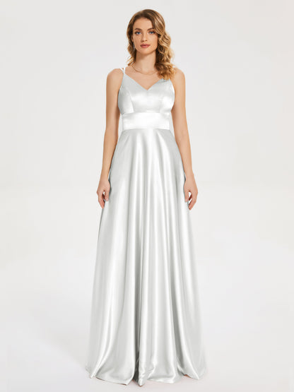 Briella Spaghetti Straps Soft Satin Bridesmaid Dress