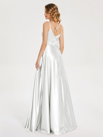Briella Spaghetti Straps Soft Satin Bridesmaid Dress