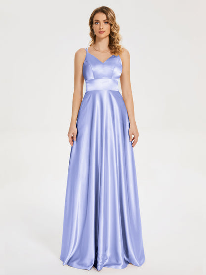 Briella Spaghetti Straps Soft Satin Bridesmaid Dress