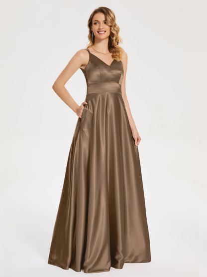 Briella Spaghetti Straps Soft Satin Bridesmaid Dress
