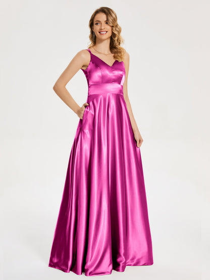 Briella Spaghetti Straps Soft Satin Bridesmaid Dress