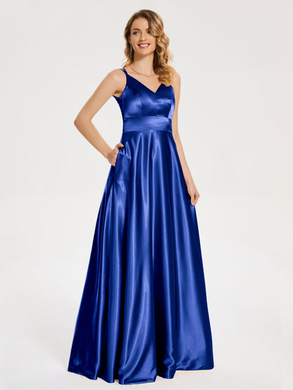Briella Spaghetti Straps Soft Satin Bridesmaid Dress