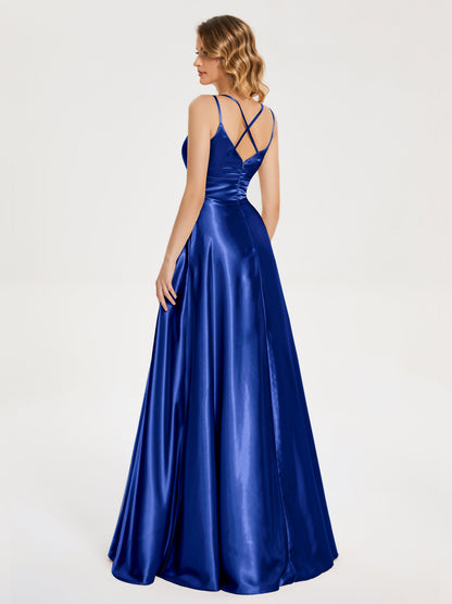 Briella Spaghetti Straps Soft Satin Bridesmaid Dress