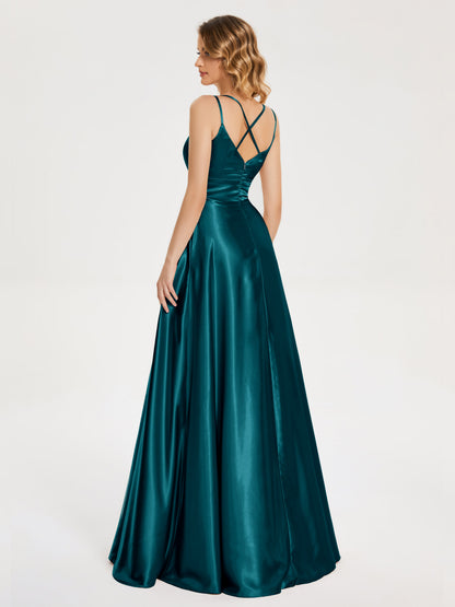 Briella Spaghetti Straps Soft Satin Bridesmaid Dress