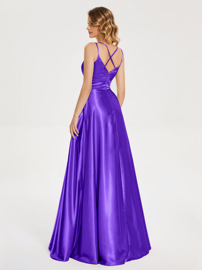 Briella Spaghetti Straps Soft Satin Bridesmaid Dress