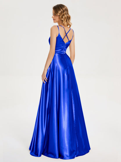 Briella Spaghetti Straps Soft Satin Bridesmaid Dress