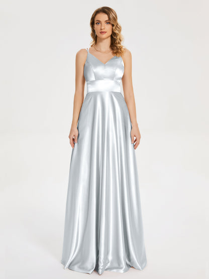 Briella Spaghetti Straps Soft Satin Bridesmaid Dress